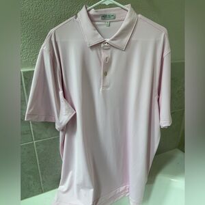 Peter Millar Jubilee Pinstripe Polo (Pink/White) - XL - Never Worn.